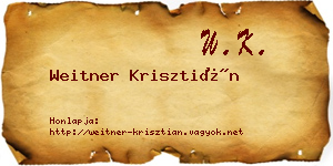 Weitner Krisztián névjegykártya
